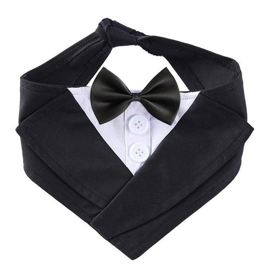 JMT-447306 Elegant Dog Bow Tie Bib - Adjustable Polyester Towel for Stylish Pets