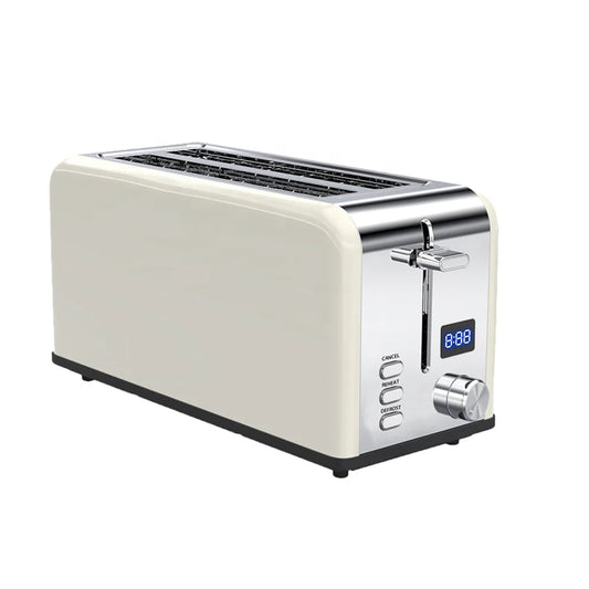 JMT-447434 Custom Retro Stainless Steel 4-Slice Electric Pop-up Toaster with Grill
