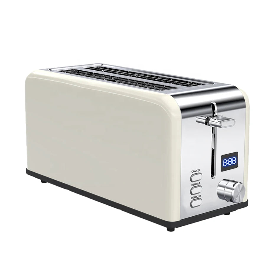JMT-447434 Custom Retro Stainless Steel 4-Slice Electric Pop-up Toaster with Grill