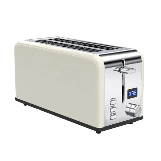 JMT-447434 Custom Retro Stainless Steel 4-Slice Electric Pop-up Toaster with Grill