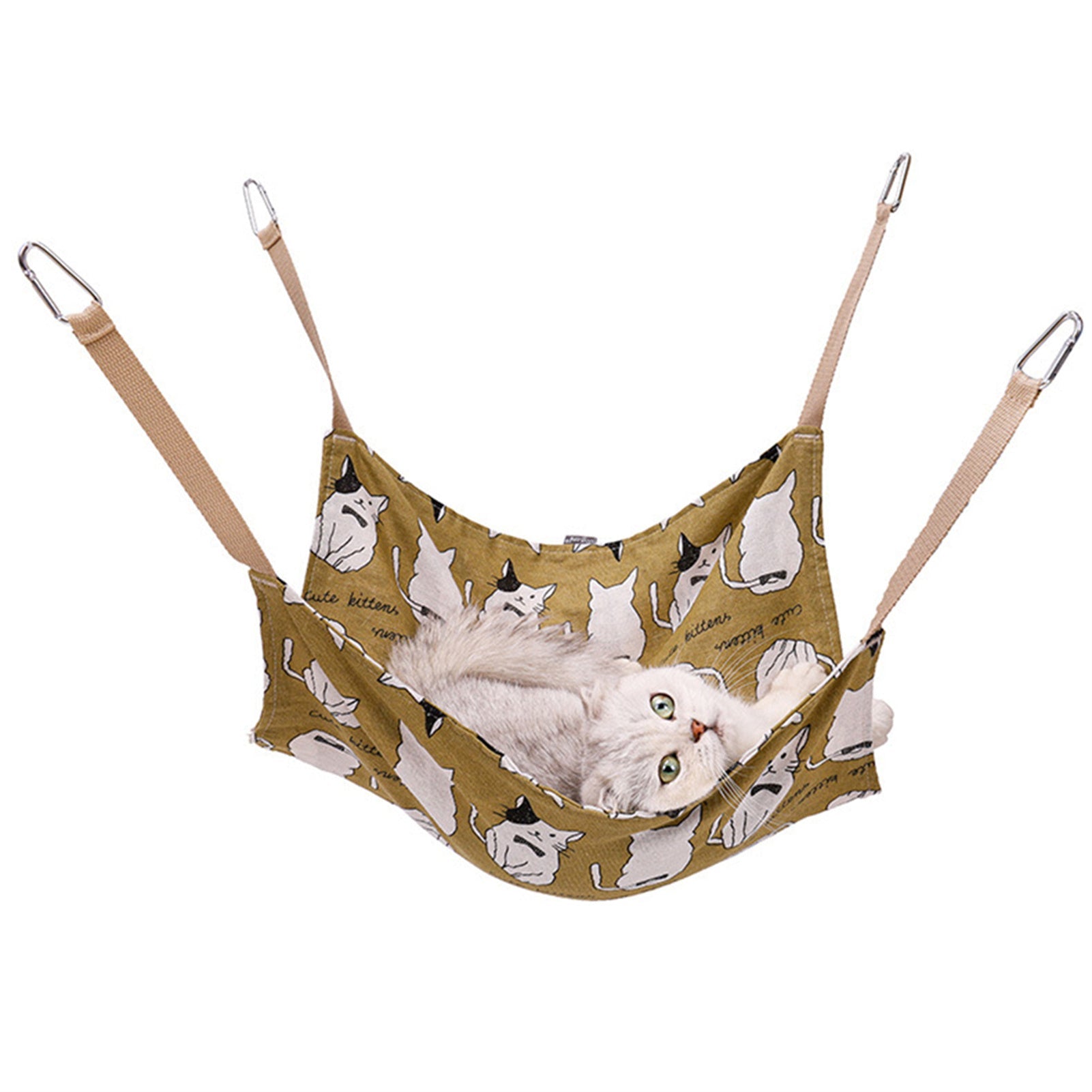 JMT-447498 Multicolor Cotton Linen Cat Hammock Bed with Durable Hanging Hook - 47x47cm