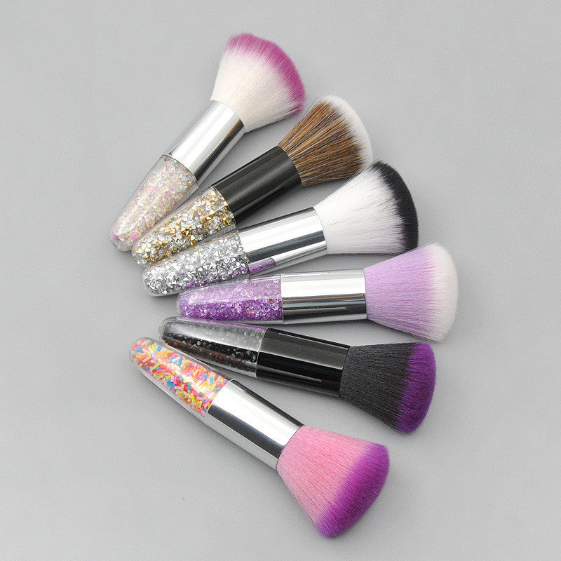JMT-447946 Conical Diamond Blush Brush with Transparent Handle and Fiber Bristles