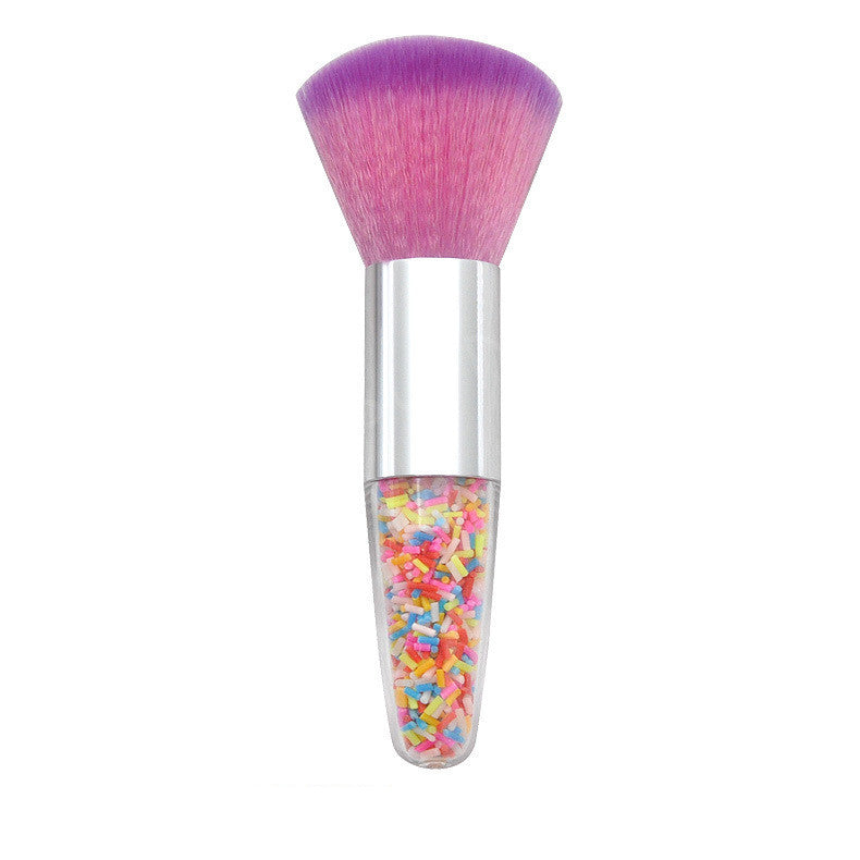 JMT-447946 Conical Diamond Blush Brush with Transparent Handle and Fiber Bristles