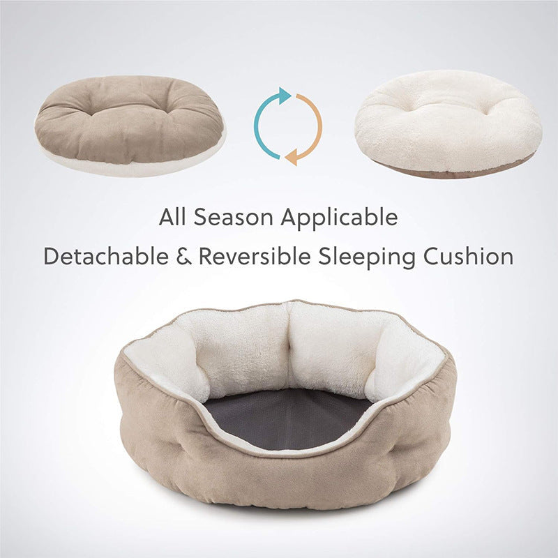 JMT-447946 Soft Round Pet Bed Mat for Dogs and Cats - Cozy Nesting Blanket, Multiple Sizes Available
