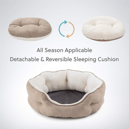 JMT-447946 Soft Round Pet Bed Mat for Dogs and Cats - Cozy Nesting Blanket, Multiple Sizes Available