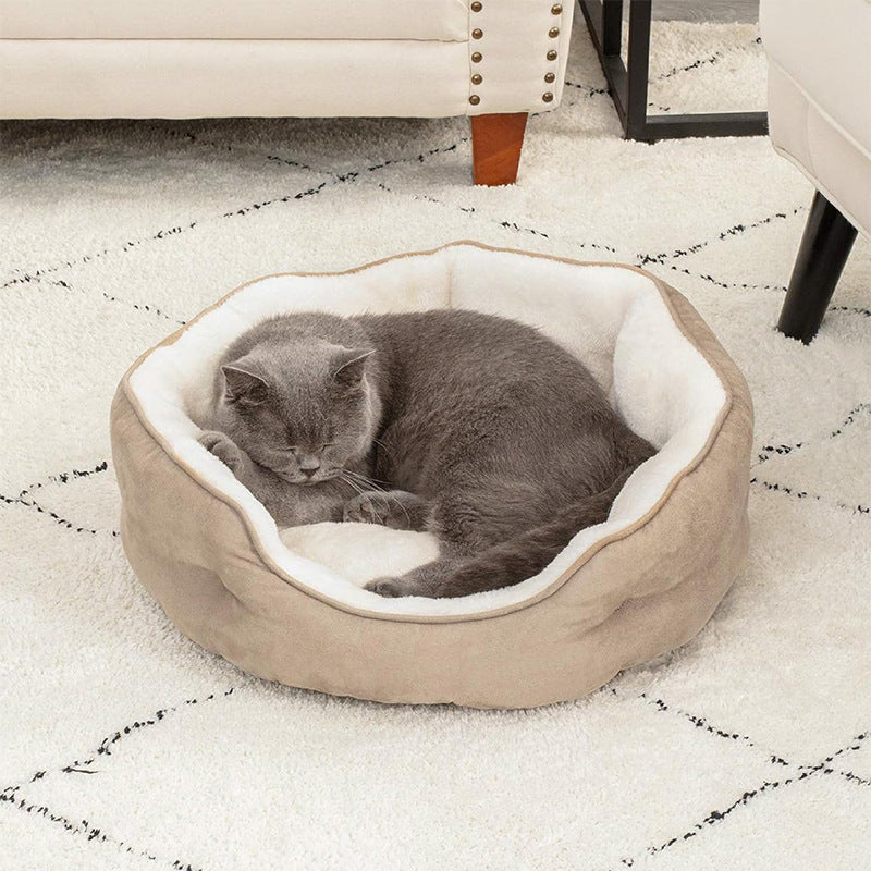 JMT-447946 Soft Round Pet Bed Mat for Dogs and Cats - Cozy Nesting Blanket, Multiple Sizes Available