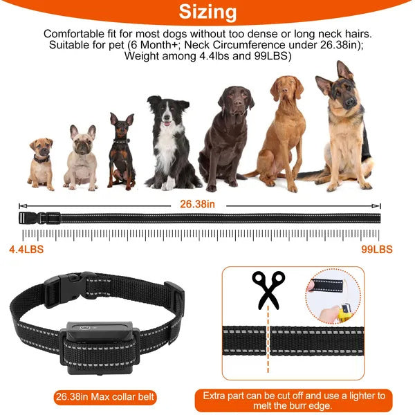 JMT-448138 IP67 Waterproof Dog Training Collar Receiver with Shock, Vibration & Beep Modes - Remote Range up to 3280ft