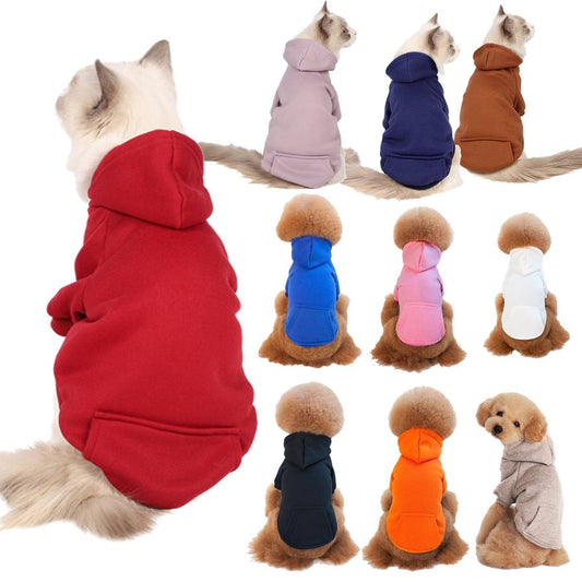 JMT-448266 Fleece Dog Sweater with Cap for Small and Medium Breeds - Multiple Colors and Sizes Available
