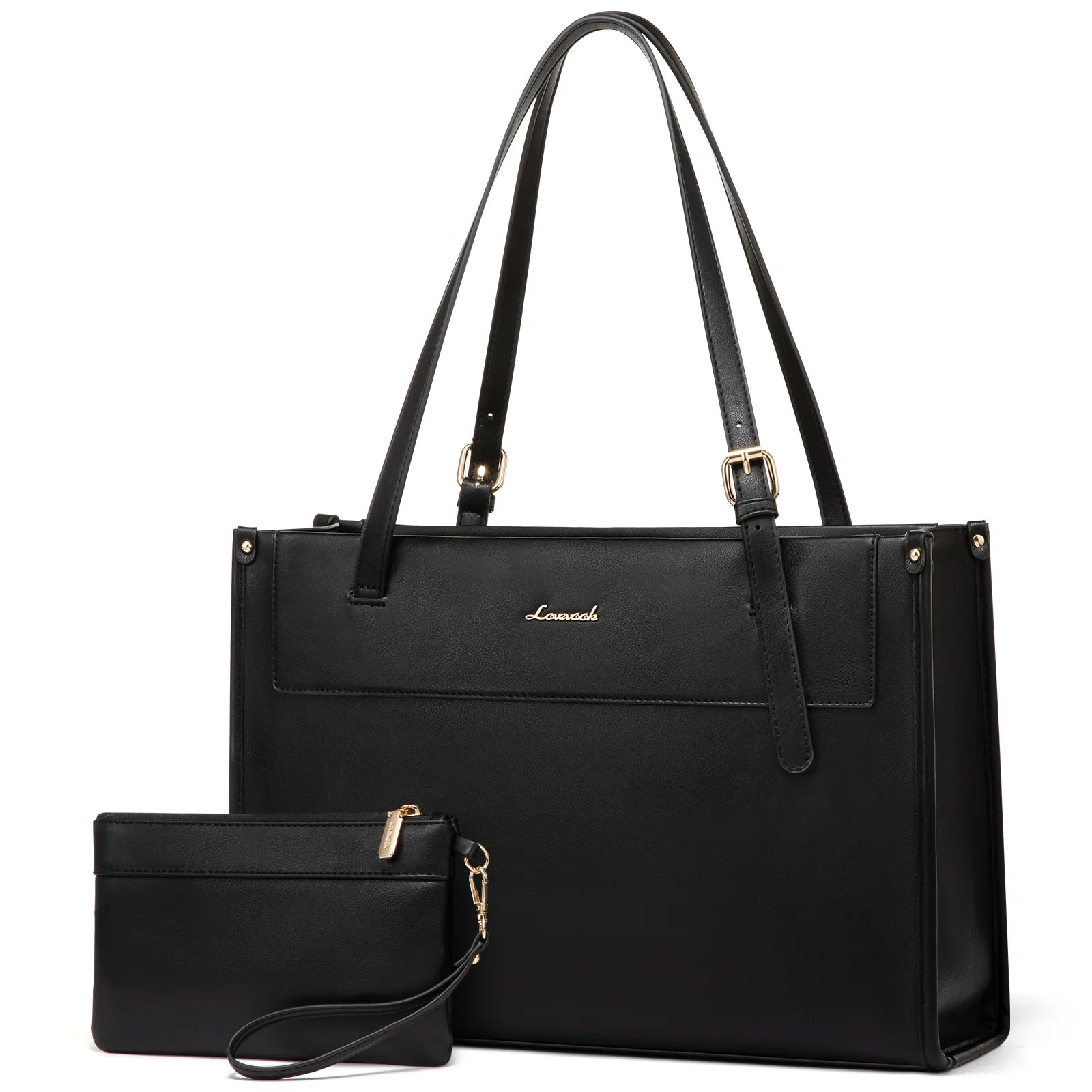 JMT-448458 Fashion PU Leather Laptop Tote Bag Set - Waterproof Business Briefcase for Office Use (15.6 inches)