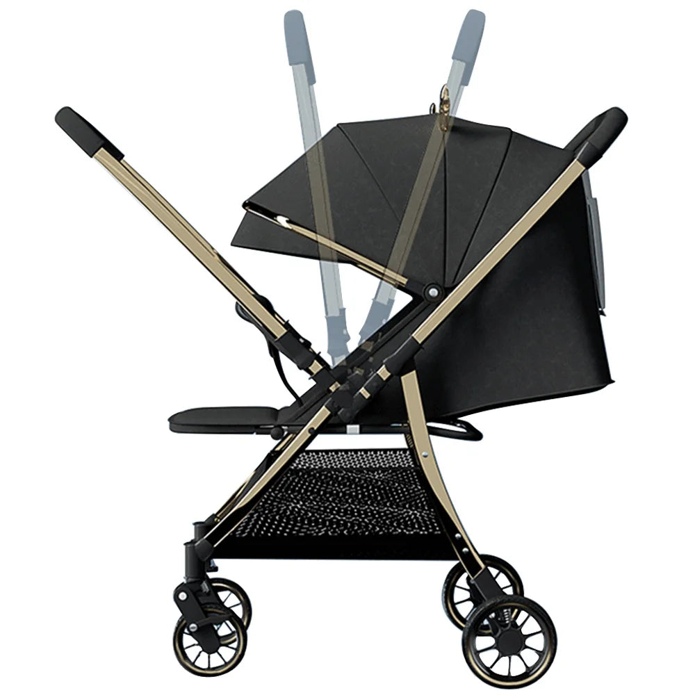 JMT-448650 Lightweight Foldable Baby Stroller with Iron Frame and Adjustable Canopy