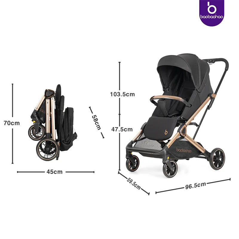 JMT-448778 High Landscape 3 in 1 Baby Stroller with Carriage and Pram Features