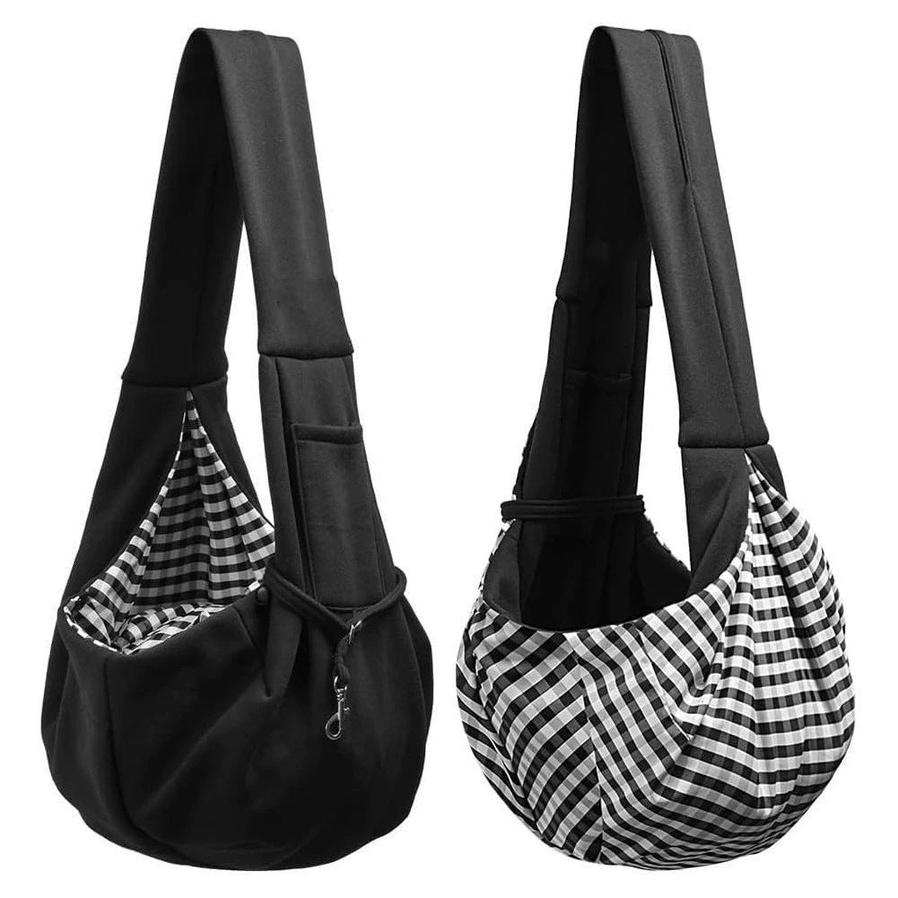 JMT-448970 Stylish Crossbody Folding Pet Bag with Breathable Flannel and 20L Capacity, Available in Black and Gray