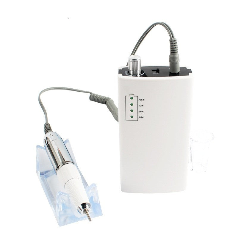 JMT-449098 Rechargeable Electric Nail Polisher US805 - Nail Surface Grinding & Trimming Tool Set in Elegant White