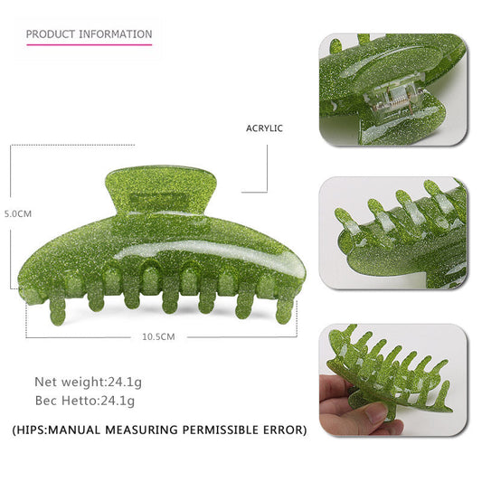 JMT-449162 Geometric Acrylic Glitter Hair Grab Clip for Women - Available in Pink, Green, Gray, Blue