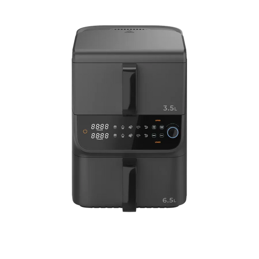 JMT-449546 Multi-Functional Digital Air Fryer with Dual-Core Technology - Oil-Free Cooking, High-Capacity, Silver Finish