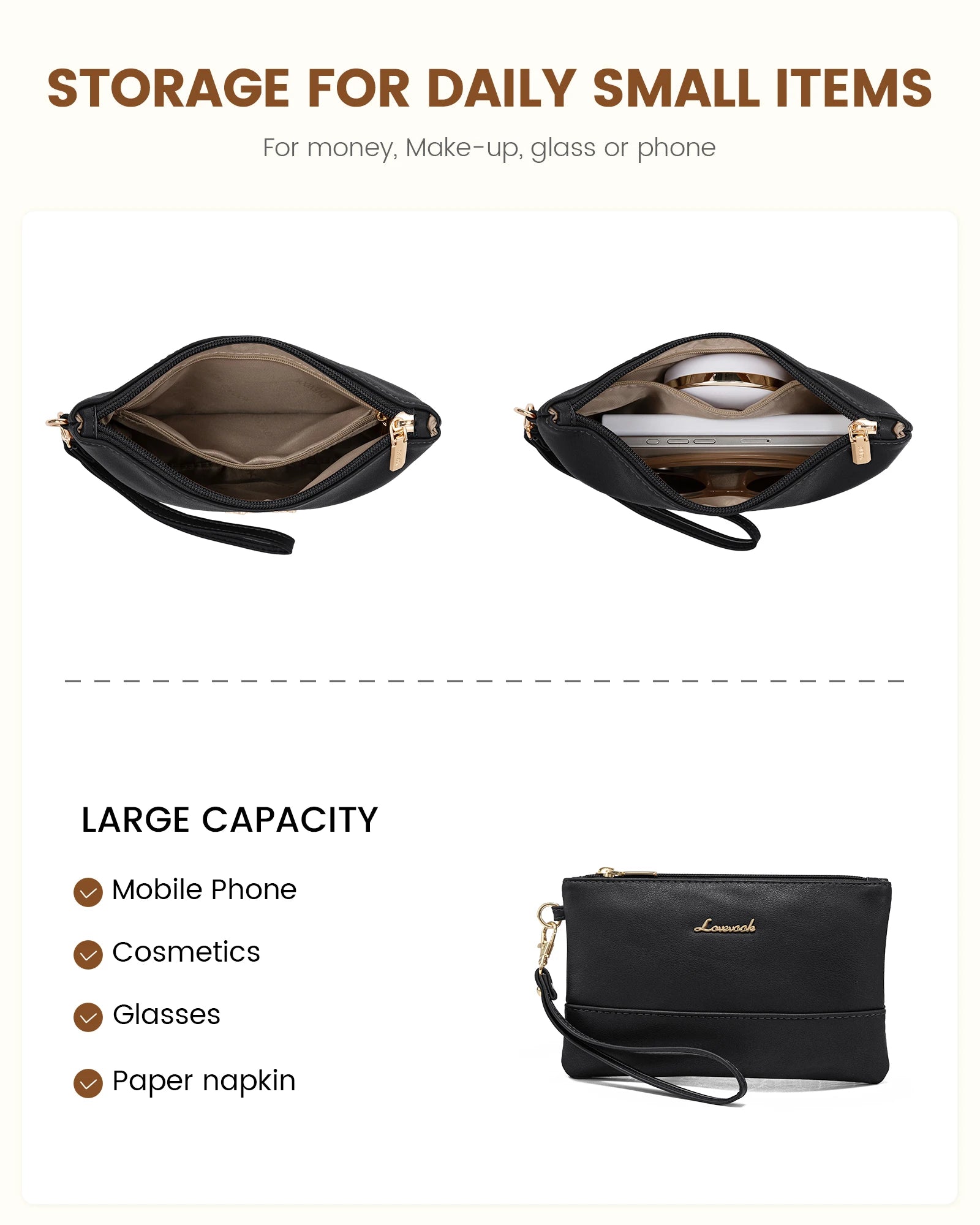 JMT-449610 Professional Waterproof Leather Laptop Tote Bag for Women - 15.6 Inch Briefcase with Clutch for Work