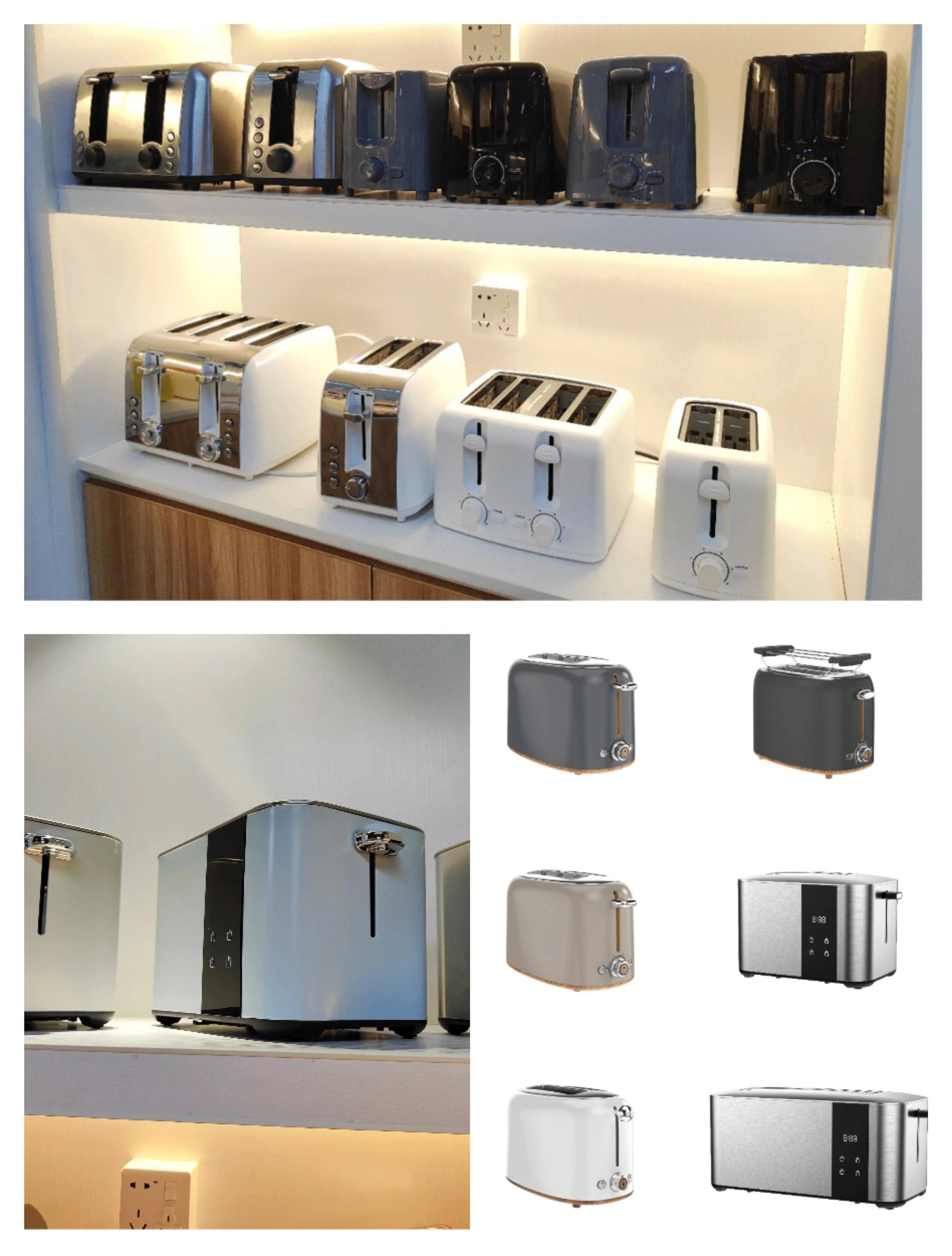 JMT-449738 Stainless Steel 2-Slice Automatic Pop-up Toaster for Home Kitchen Use