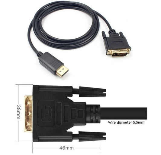 JMT-450122 DisplayPort to DVI Adapter Cable 1.8m, Copper Connecting Line for Computer Monitor
