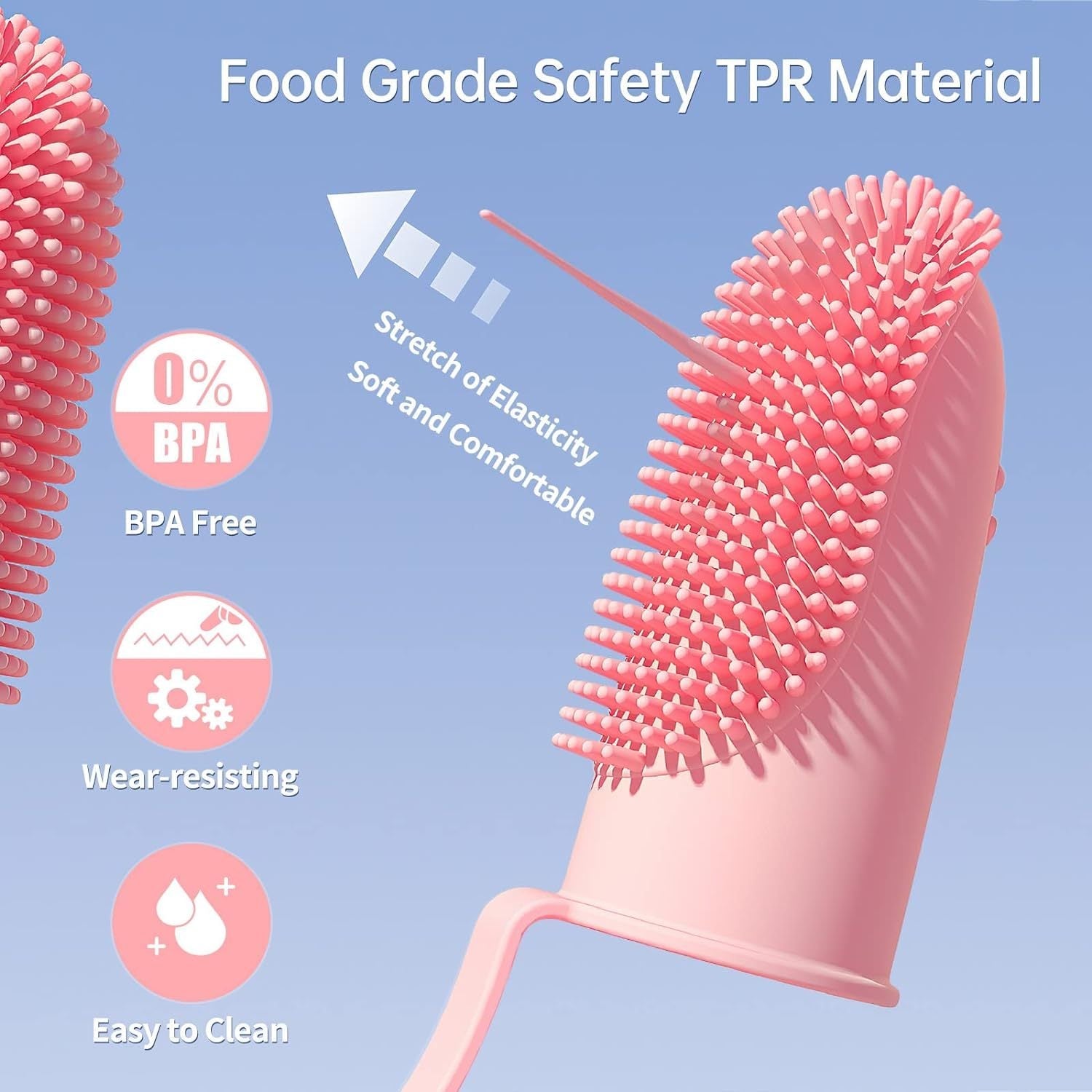 JMT-451018 Double Finger Toothbrush for Dogs and Cats with 800 Soft Bristles for Effective Dental Care