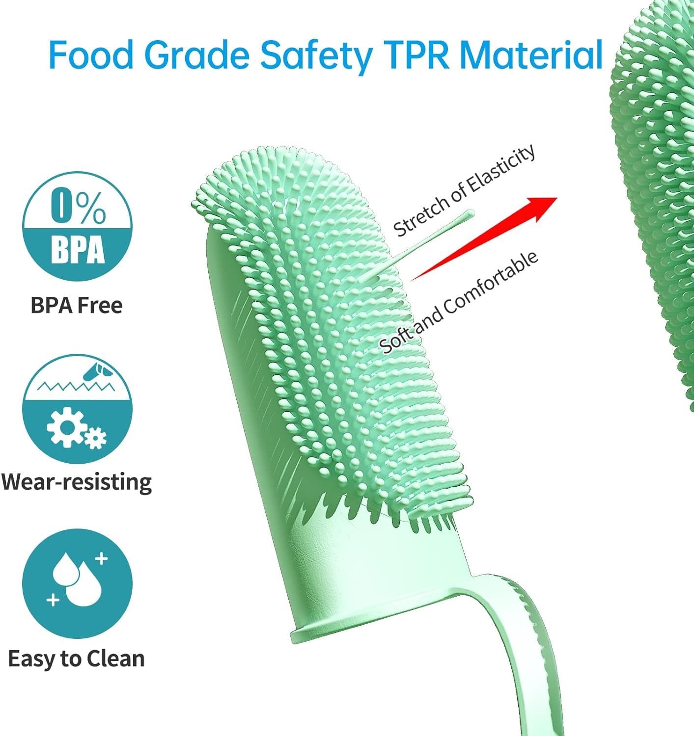 JMT-451018 Double Finger Toothbrush for Dogs and Cats with 800 Soft Bristles for Effective Dental Care
