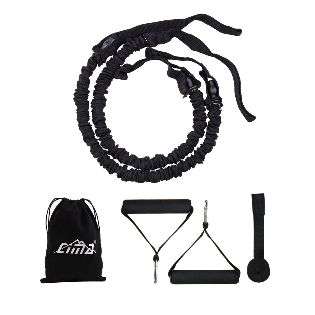 JMT-451018 Elastic Abdominal Wheel Pull Rope Set with Door Buckle and Handles