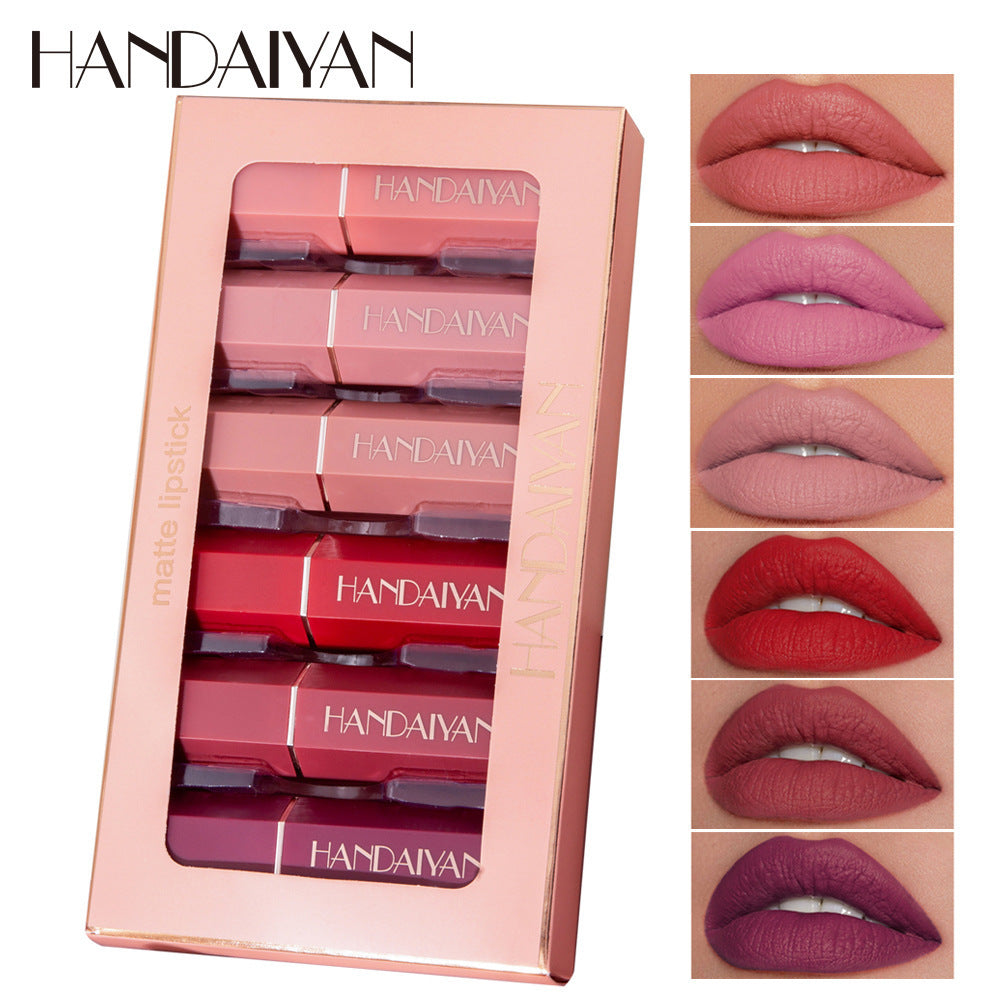 JMT-451210 Matte Lipstick Gift Box Set - 6 Non-Stick Shades in Elegant Packaging