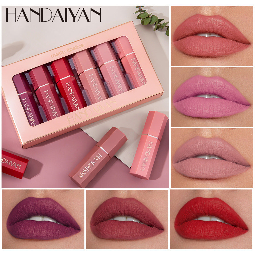 JMT-451210 Matte Lipstick Gift Box Set - 6 Non-Stick Shades in Elegant Packaging