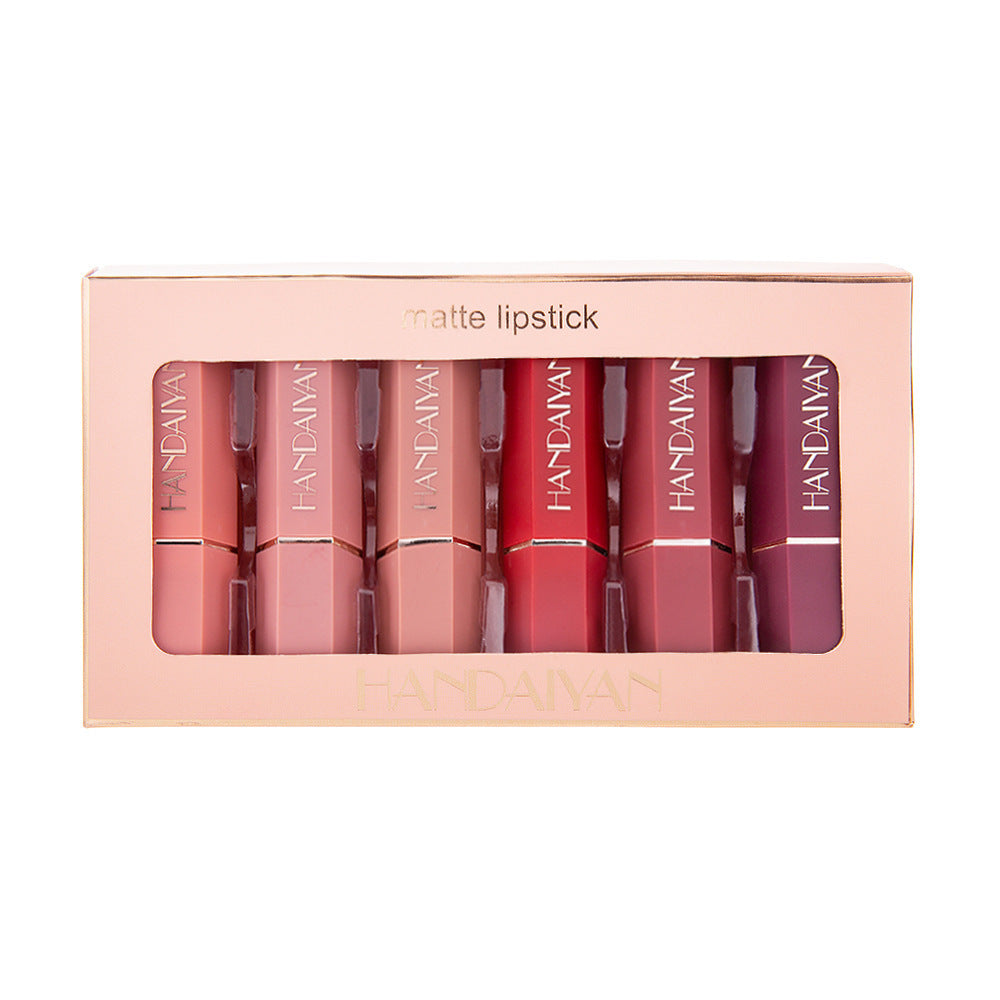 JMT-451210 Matte Lipstick Gift Box Set - 6 Non-Stick Shades in Elegant Packaging