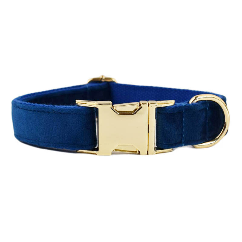 JMT-451274 Velvet Fabric Adjustable Dog Collar with Leash, Bow, Flower, Vest, and Poop Bag Set