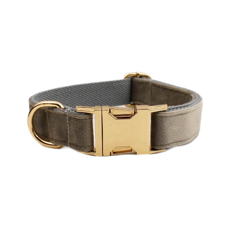 JMT-451274 Velvet Fabric Adjustable Dog Collar with Leash, Bow, Flower, Vest, and Poop Bag Set