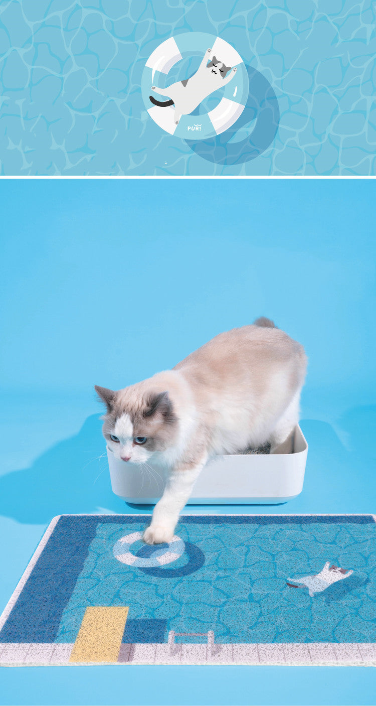 JMT-451402 Floating Cat Pool Mat with Wire Mesh Filter and Non-Slip Surface