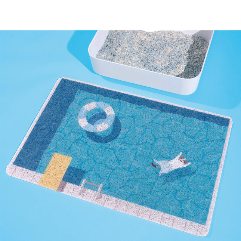 JMT-451402 Floating Cat Pool Mat with Wire Mesh Filter and Non-Slip Surface