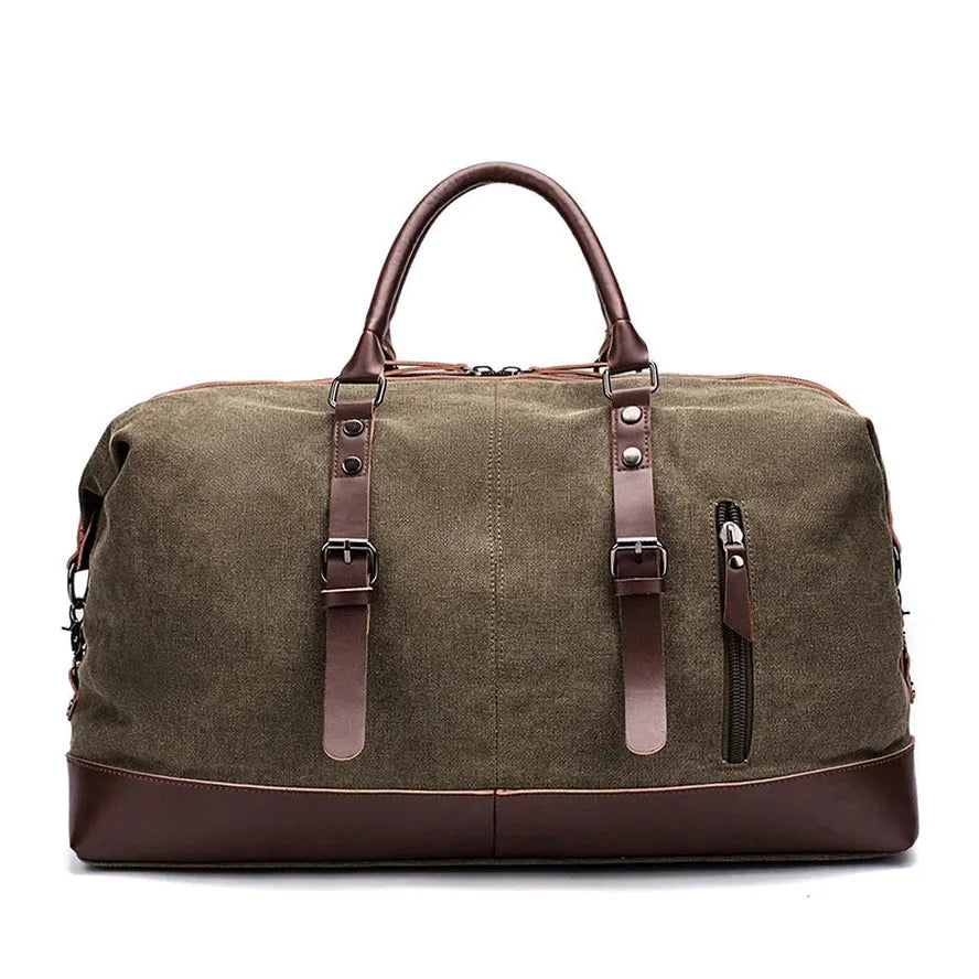 JMT-451466 Washed Cotton Canvas Weekend Duffel Bag 831-P, 54cm x 23cm x 42cm