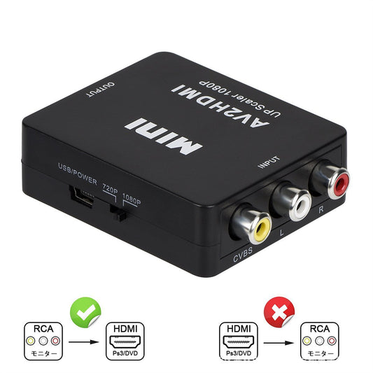 JMT-452042 AV to HDMI Mini HD Video Converter with 1080P Resolution, Compatible with All Systems