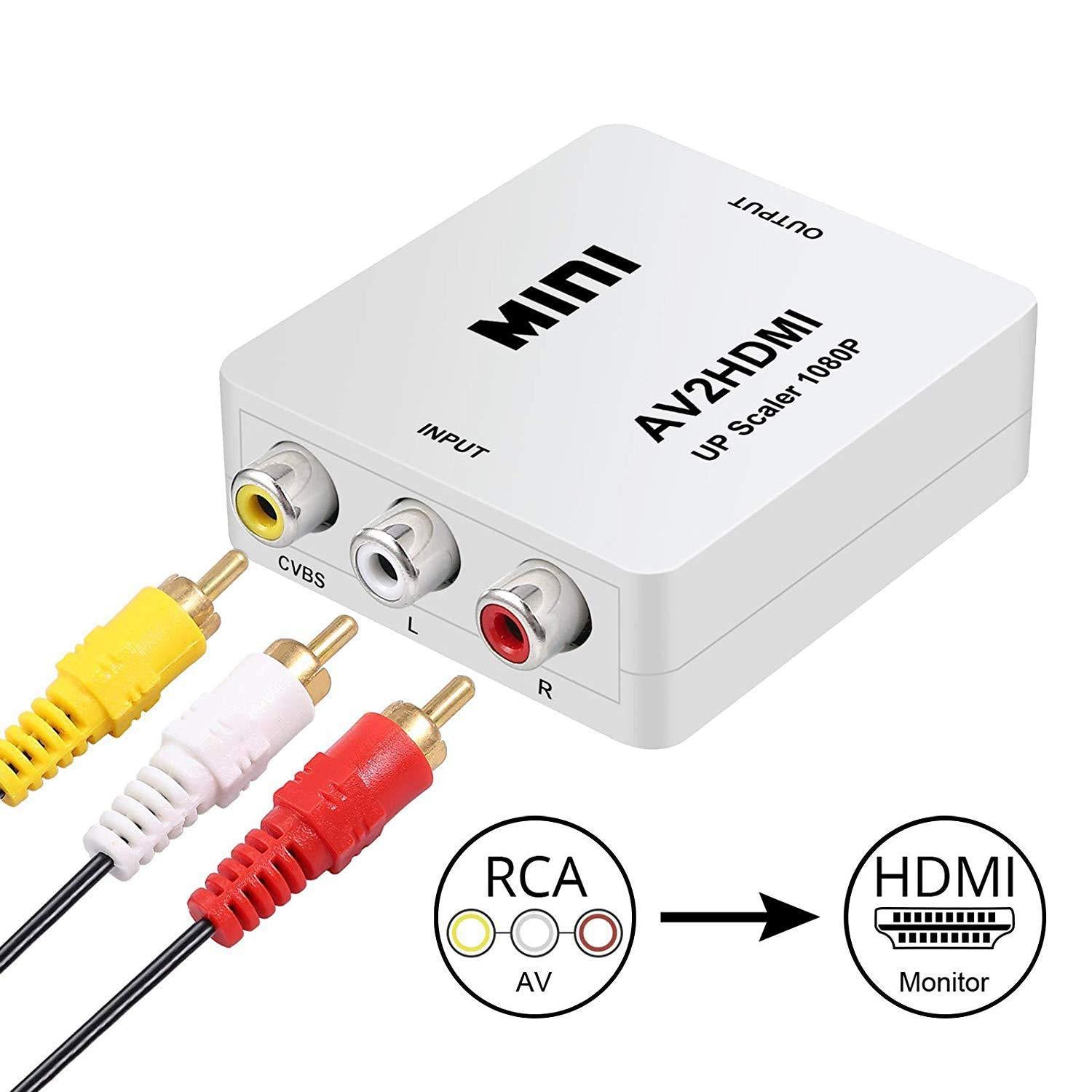 JMT-452042 AV to HDMI Mini HD Video Converter with 1080P Resolution, Compatible with All Systems