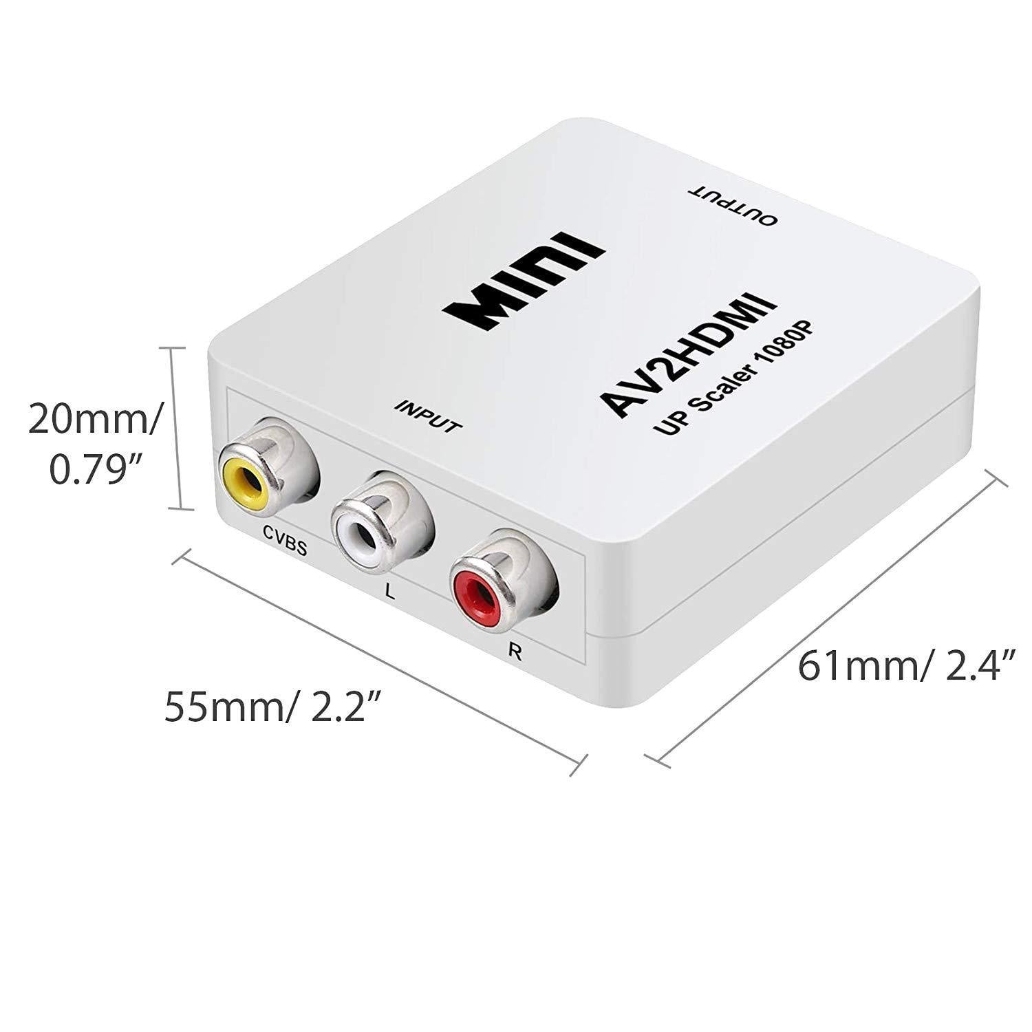 JMT-452042 AV to HDMI Mini HD Video Converter with 1080P Resolution, Compatible with All Systems