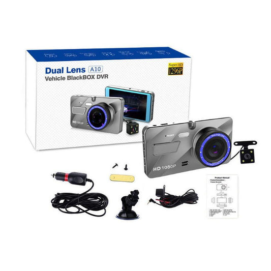 JMT-452106 4-Inch 1080p Dual Lens Driving Recorder with Front and Rear Cameras