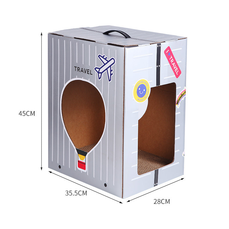 JMT-452106 Foldable Japanese Milk Nest with Corrugated Paper Design for Cats - Includes Various Scratch Board Options