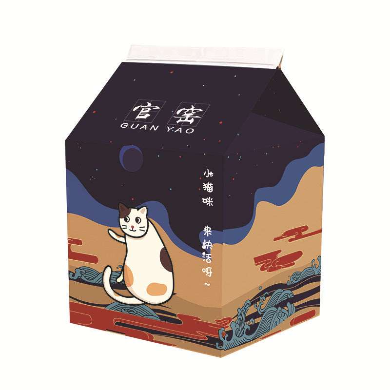 JMT-452106 Foldable Japanese Milk Nest with Corrugated Paper Design for Cats - Includes Various Scratch Board Options