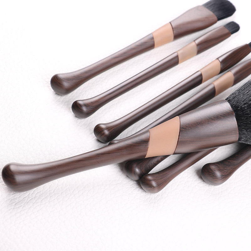 JMT-452362 8-Piece Eyeshadow Brush Set with Wood Grain Handle and PU Bag