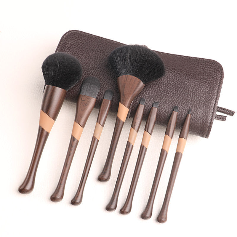 JMT-452362 8-Piece Eyeshadow Brush Set with Wood Grain Handle and PU Bag