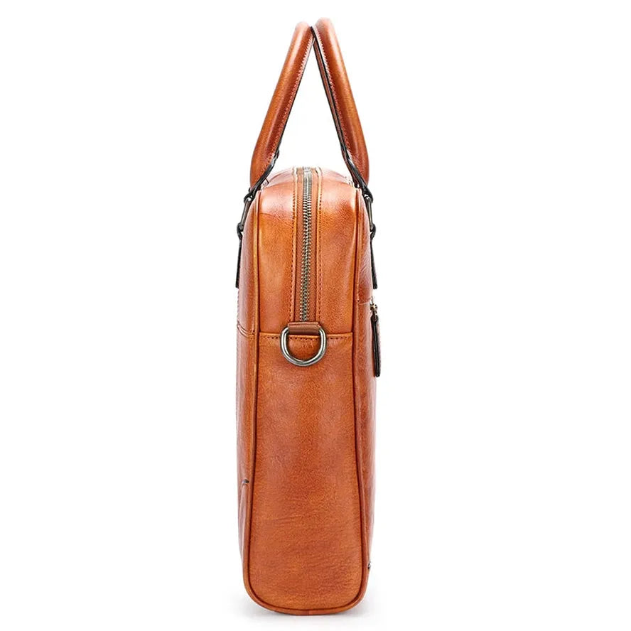 JMT-452490 Vintage Leather Laptop Briefcase for Men - Retro Handmade Fashion Bag