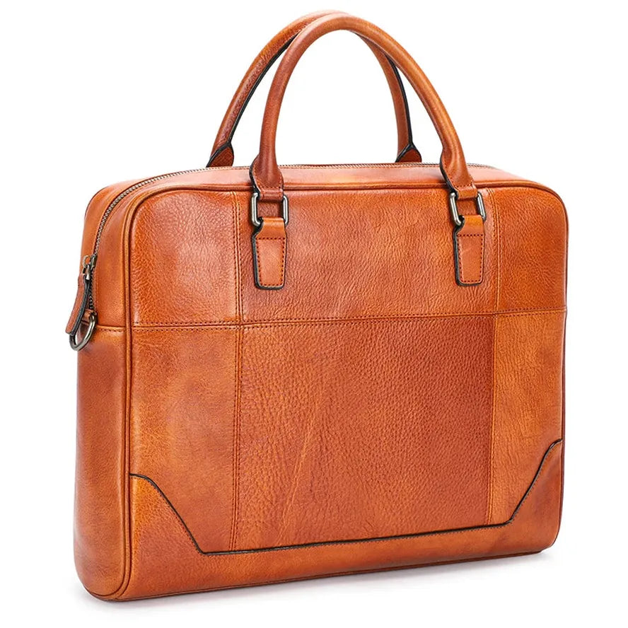 JMT-452490 Vintage Leather Laptop Briefcase for Men - Retro Handmade Fashion Bag