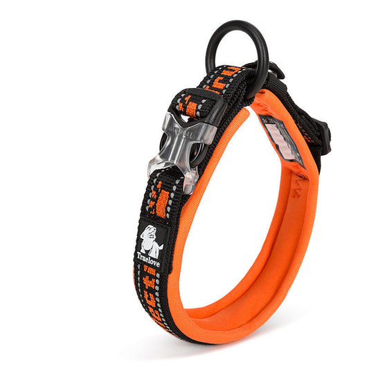 JMT-452746 Adjustable Reflective Soft Diving Fabric Dog Collar for Enhanced Traction and Comfort