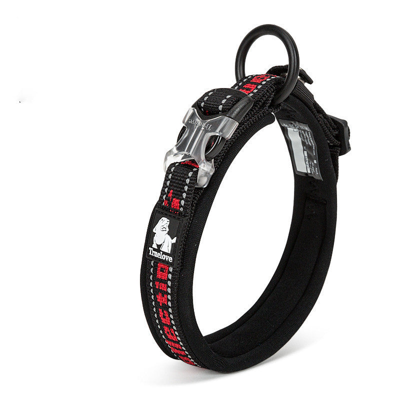 JMT-452746 Adjustable Reflective Soft Diving Fabric Dog Collar for Enhanced Traction and Comfort