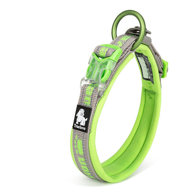 JMT-452746 Adjustable Reflective Soft Diving Fabric Dog Collar for Enhanced Traction and Comfort
