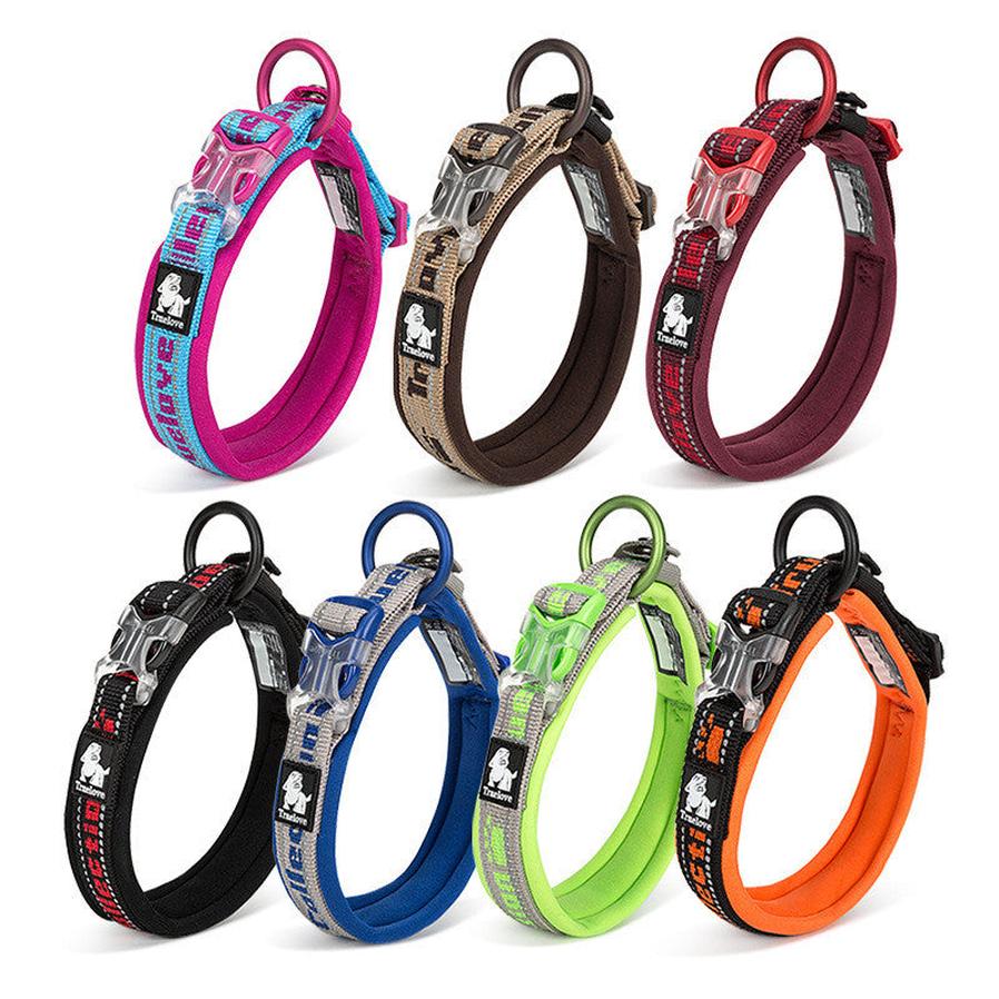 JMT-452746 Adjustable Reflective Soft Diving Fabric Dog Collar for Enhanced Traction and Comfort
