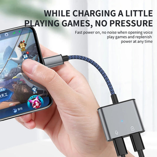JMT-452746 Dual 8-pin Audio Adapter for iPhone - Headphone Jack Splitter for Charging and Music