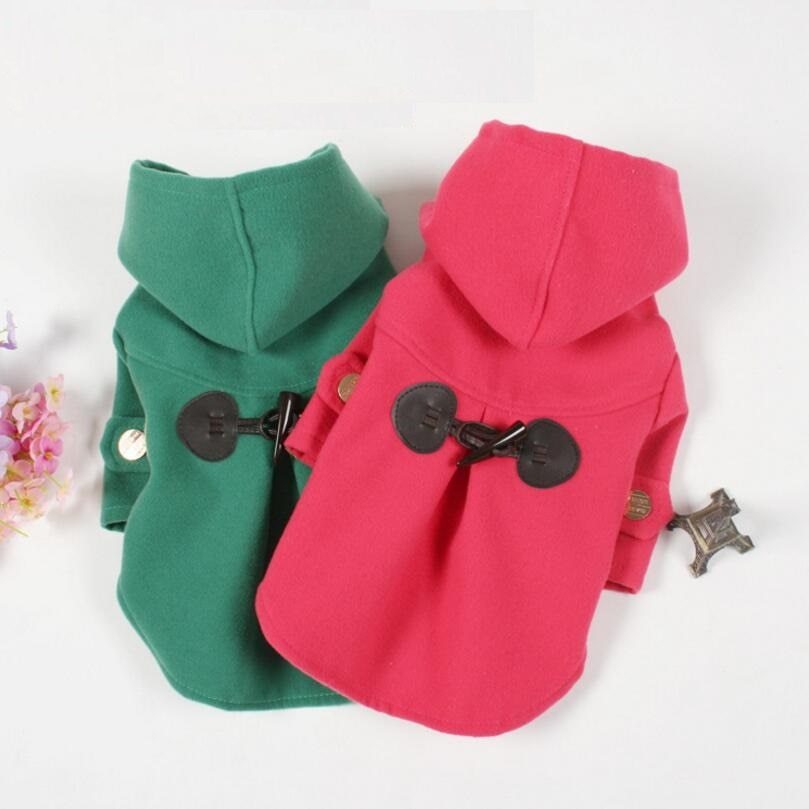 JMT-453002 Classic Hooded Double-Sided Wool Pet Trench Coat for Small Dogs - Warm & Stylish Winter Apparel