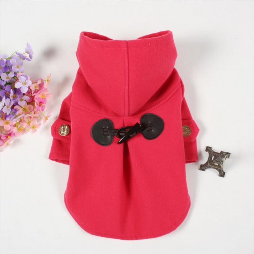 JMT-453002 Classic Hooded Double-Sided Wool Pet Trench Coat for Small Dogs - Warm & Stylish Winter Apparel